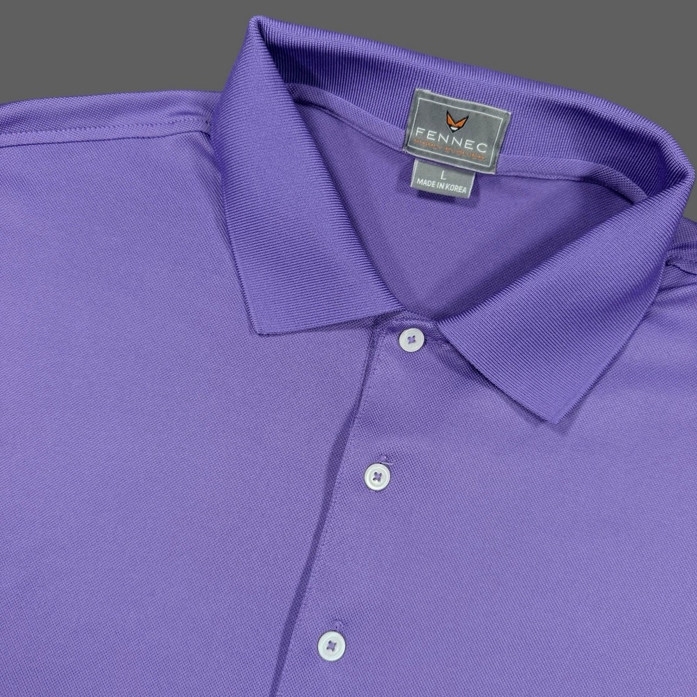 Fennec Highly Evolved Mens Large Purple Performance Golf Polo Shirt Tech S/S L